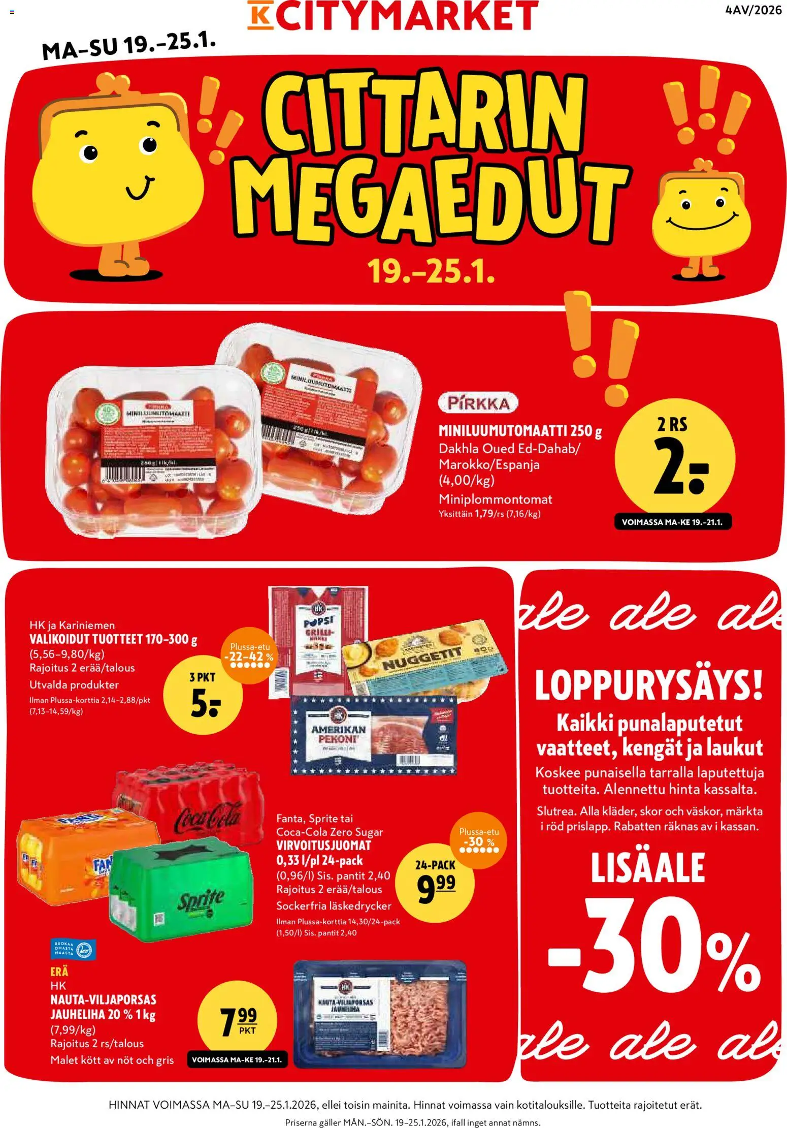 Kaupan K-Citymarket Tarjoukset esikatselu, voimassa 19/01/2026