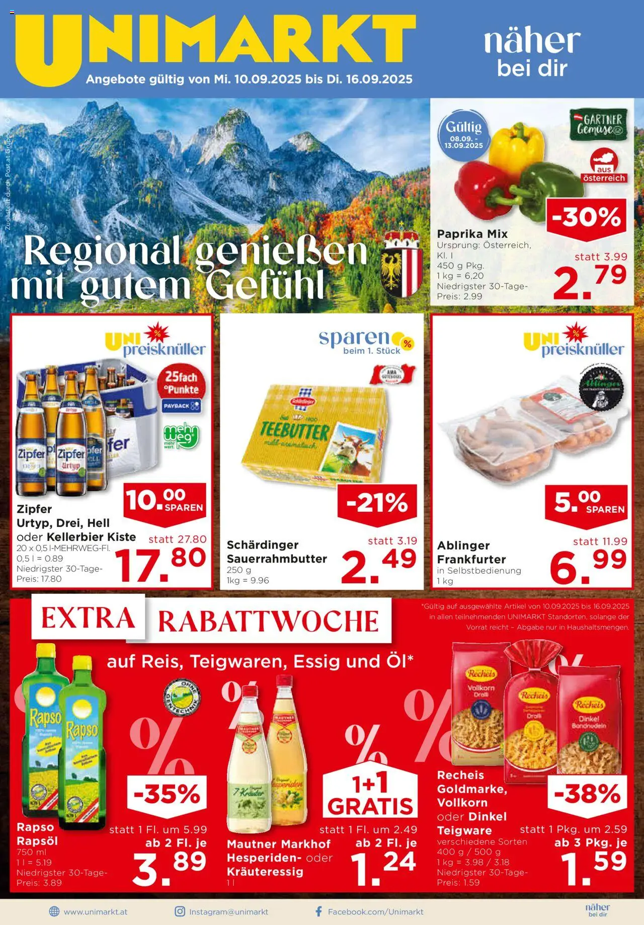  Unimarkt Zentralraum ab (10.09.2025 - 16.09.2025) - Seite 1