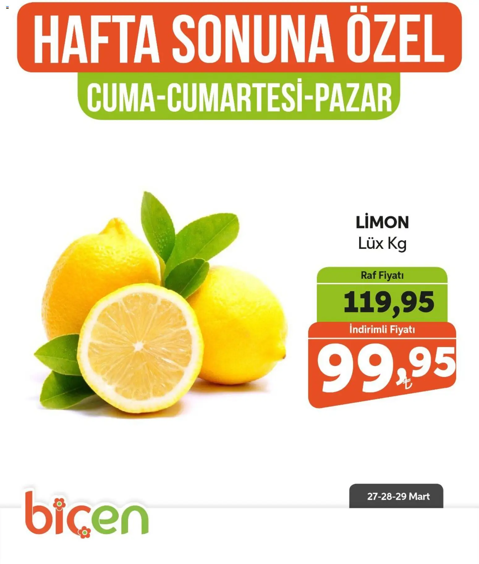 Biçen Market Biçen Market - Hafta Sonuna Özel 27.03.2026 - Broşürünün önizlemesi