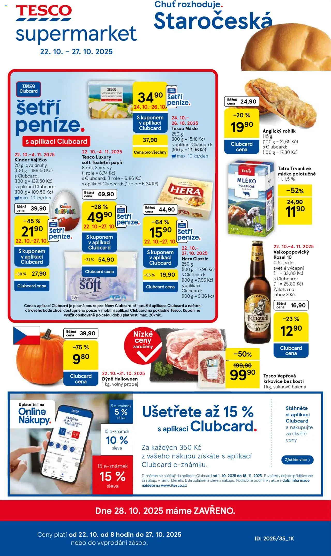  TESCO leták od 22.10.2025 - Akční "Supermarket" leták