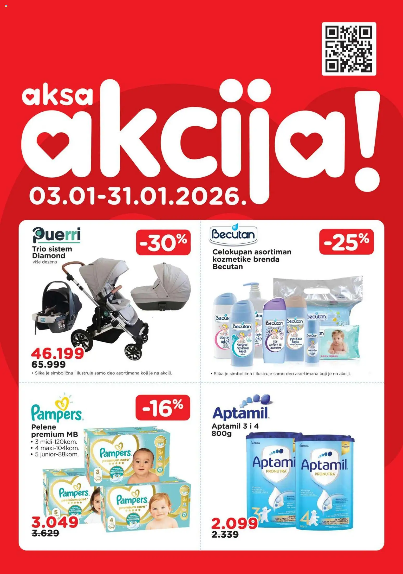 Pregled Aksa kataloga - važi od 03.01.2026 - Pampers, Mleko, Šampon, Pelene