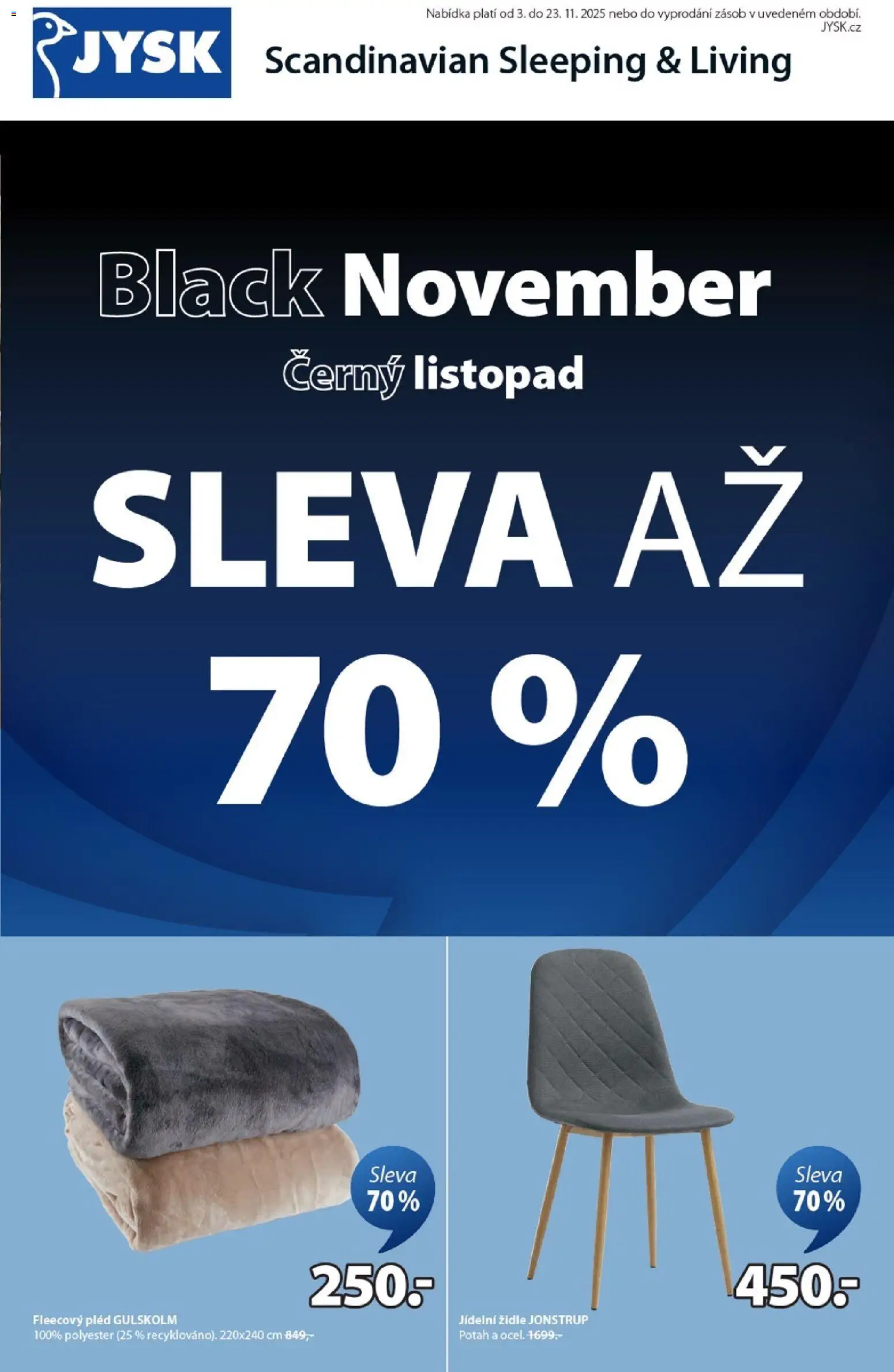 Náhled nabídky: JYSK Black Friday platný od 03.11.2025