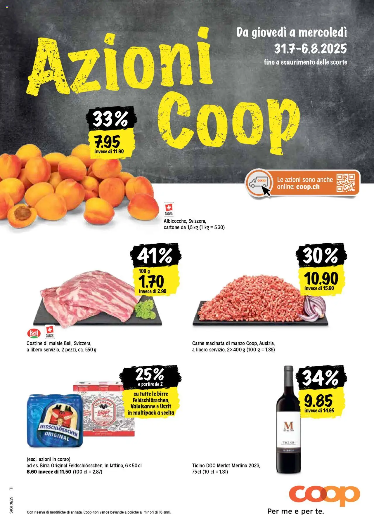 Coop Una settimana di azioni ab 31.07.2025 - Nächste woche - Seitennummer 1
