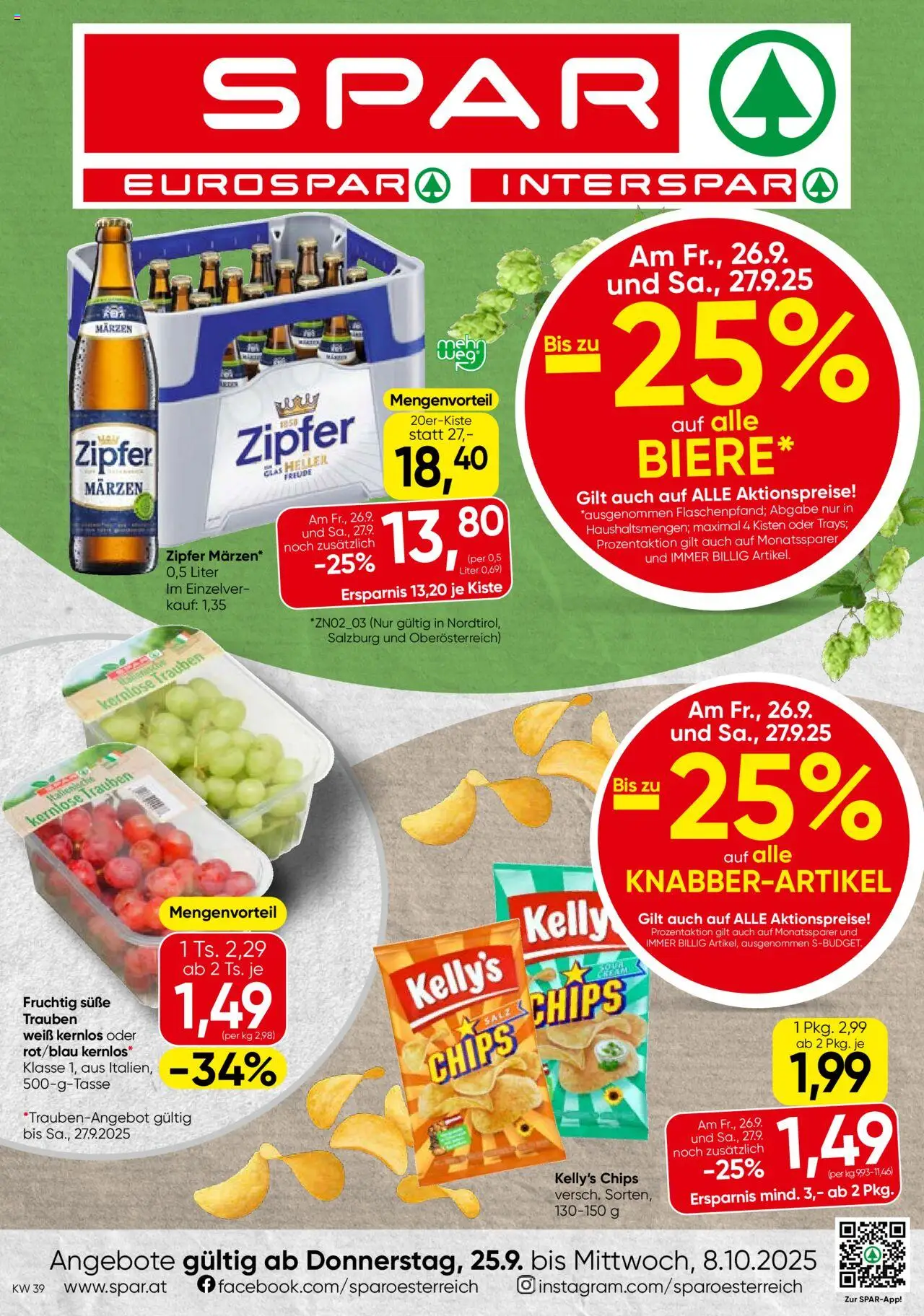  SPAR Flugblatt 25.09.2025 - Prospekt "Oberösterreich" - Seite 1