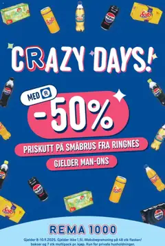 Forhåndsvis Crazy Days fra butikk Rema 1000 gyldig fra 08/09/2025