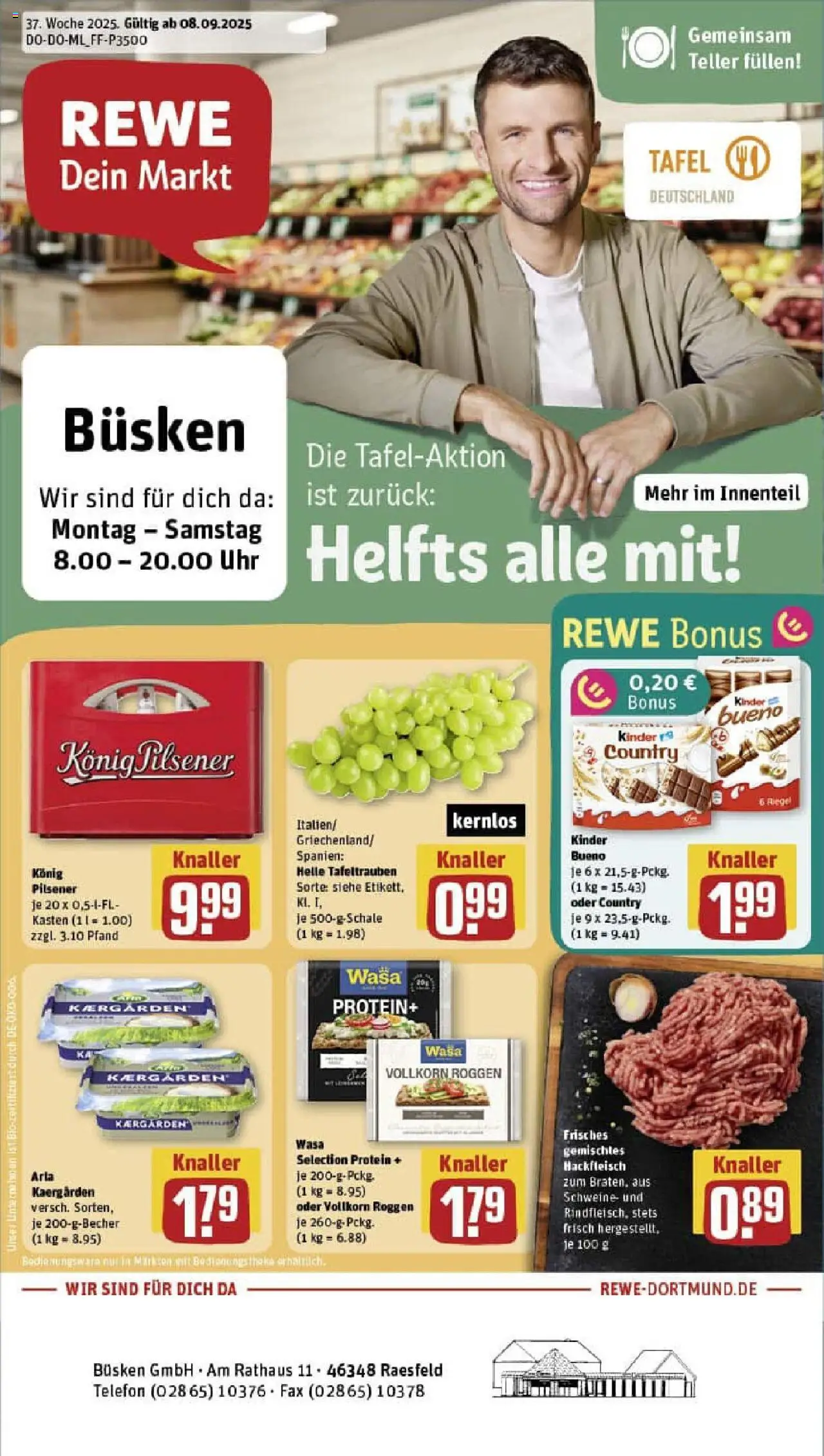 REWE Prospekt ab 07.09.2025 nächste Woche - Prospekt Raesfeld	