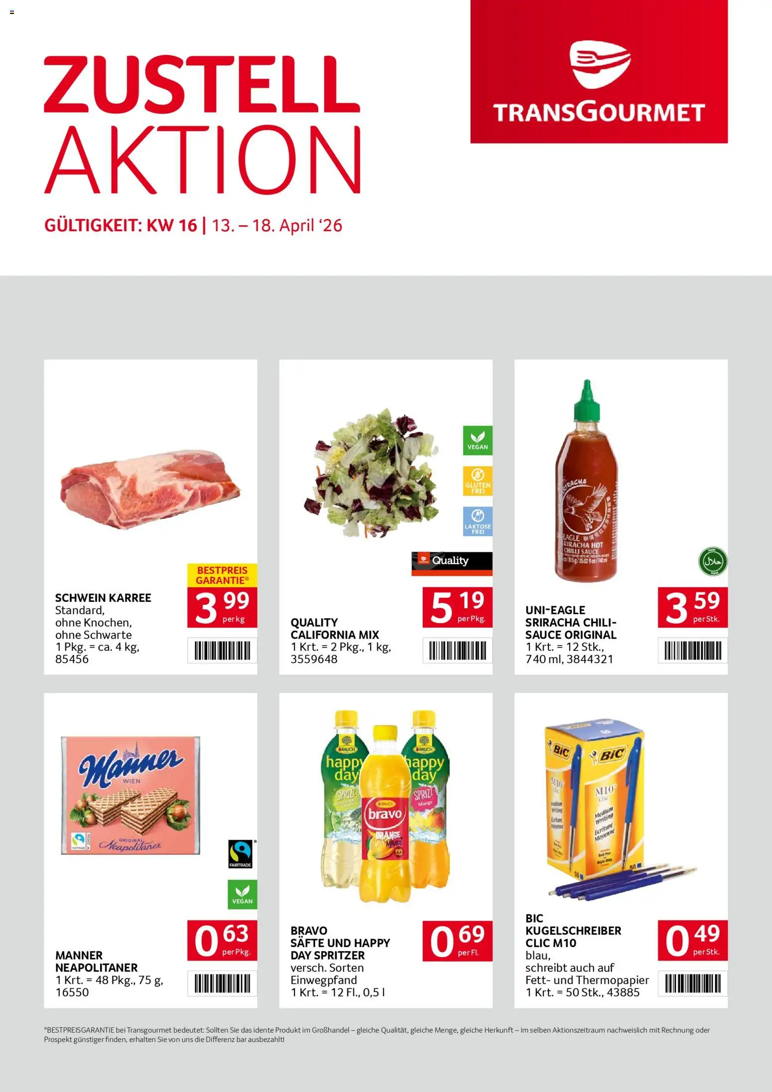 Vorschau der Angebote: Transgourmet Transgourmet Zustellaktion gültig ab 13.04.2026
