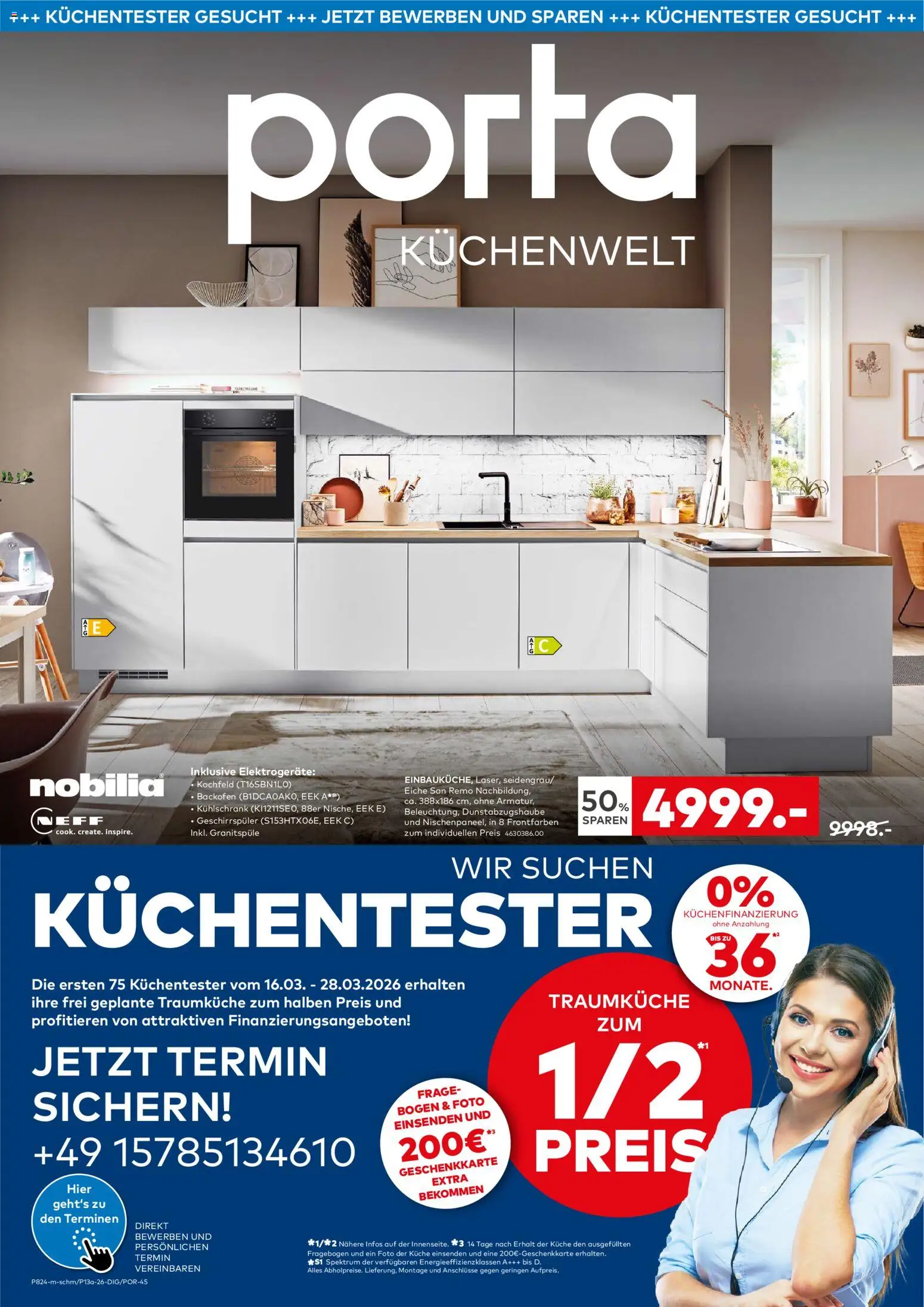 Vorschau von dem Prospekt des Geschäftes Porta!, gültig ab dem 16.03.2026 - Kühlschrank, Küche, Geschirrspüler, Backofen, Neff, Kochfeld