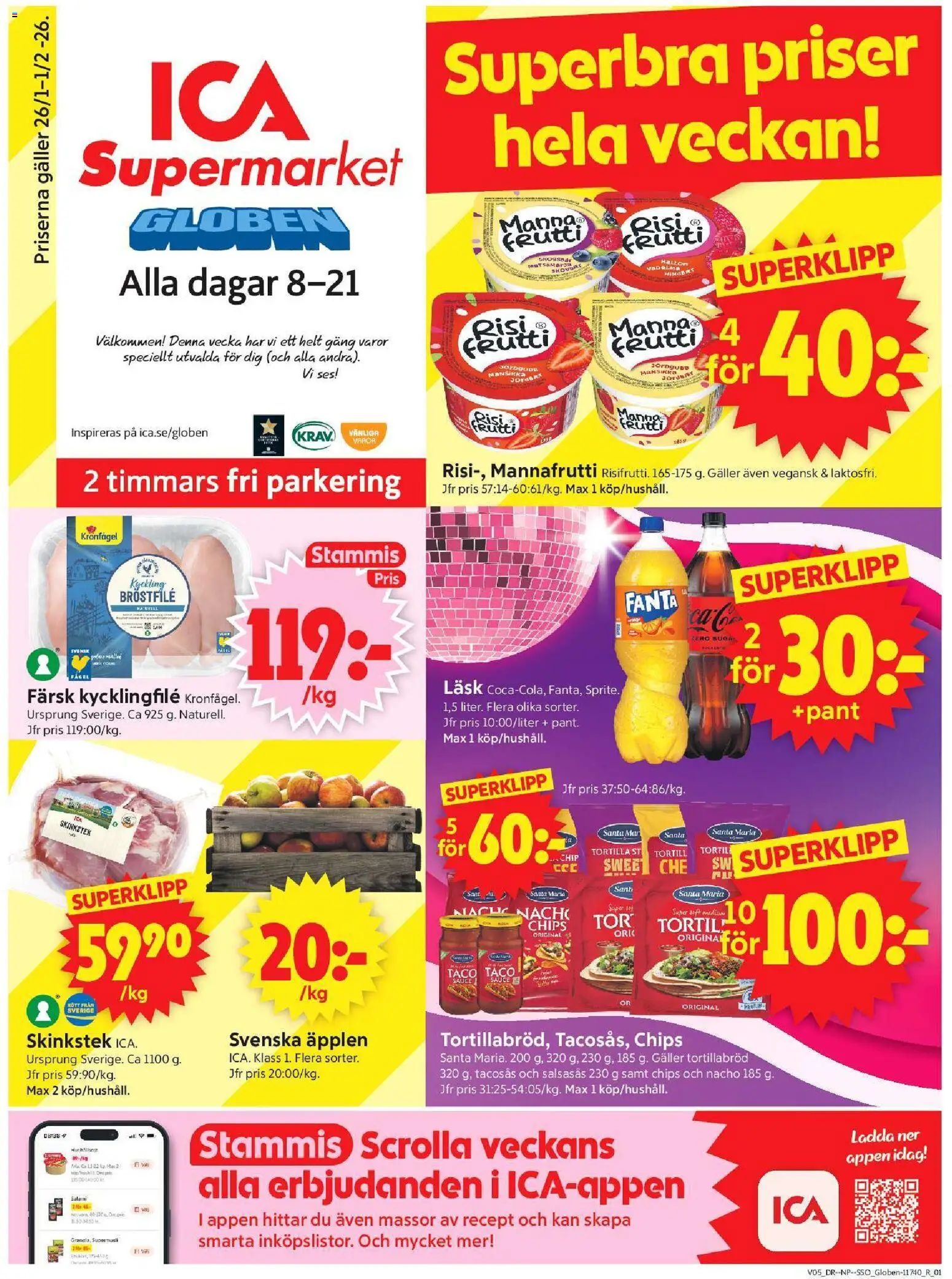 Förhandsgranska reklamblad Stockholm Globen från butik ICA Supermarket gäller från 26/01/2026