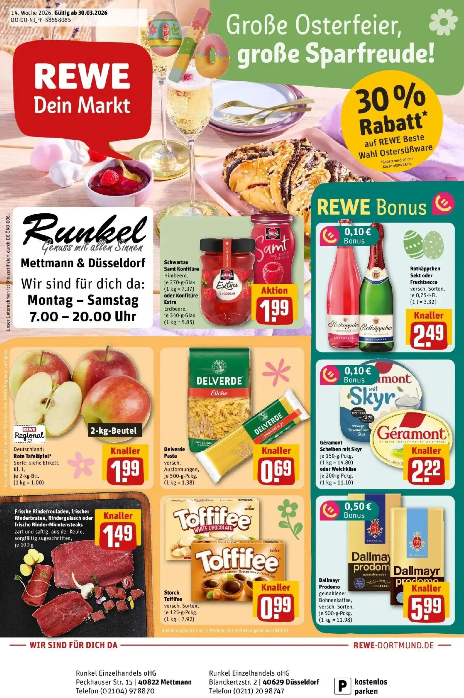 Vorschau von dem Prospekt des Geschäftes Rewe, gültig ab dem 30.03.2026