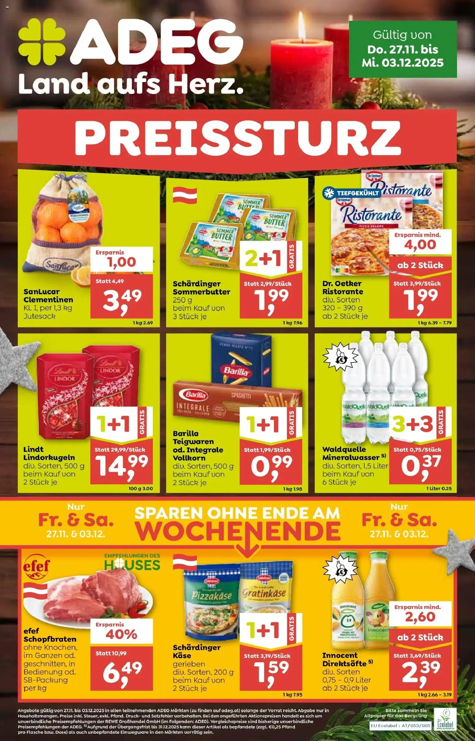 Vorschau der Angebote: ADEG Sonntag gültig ab 27.11.2025