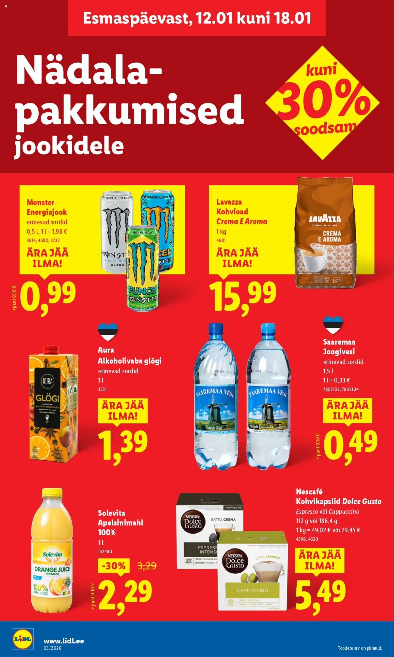 Lidl kliendilehe eelvaade alates 2026.01.12
