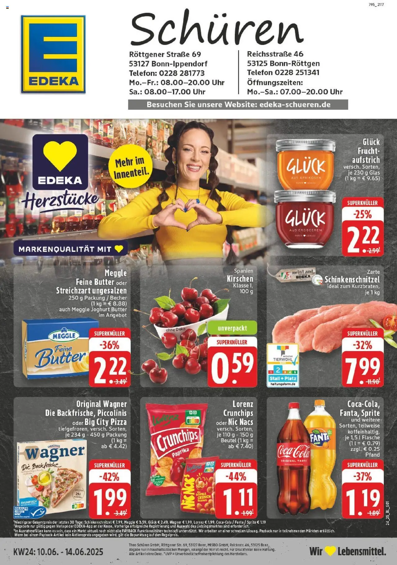 EDEKA Prospekt ab 08.06.2025 - Prospekt Bonn-Ippendorf Online - Uhr, Butter, Erdbeeren, Joghurt, Thunfisch, Paprika, Sprite, Lorenz crunchips