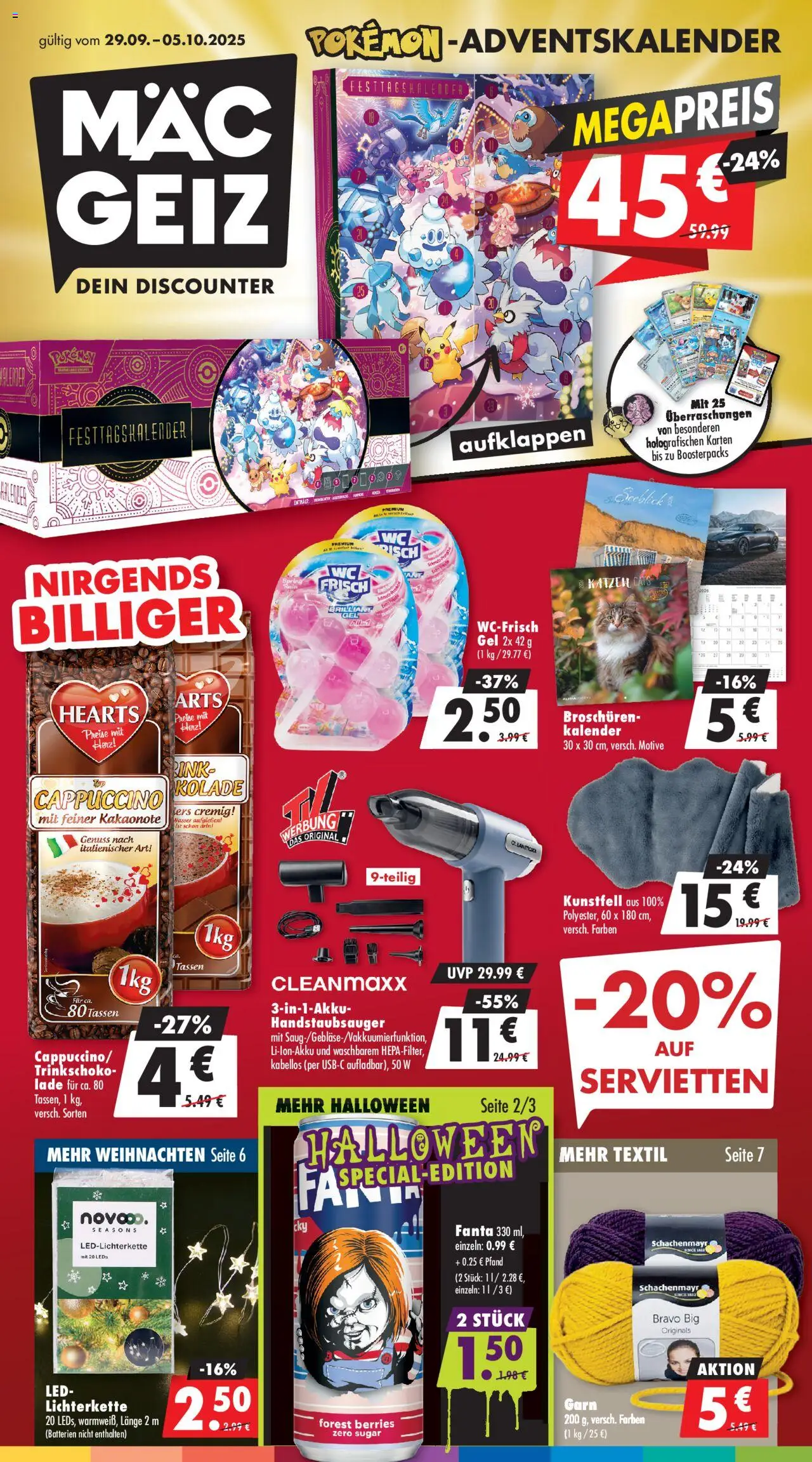 Mäc Geiz Prospekt (vom 29.09.2025 - 05.10.2025) - Batterien, Fanta