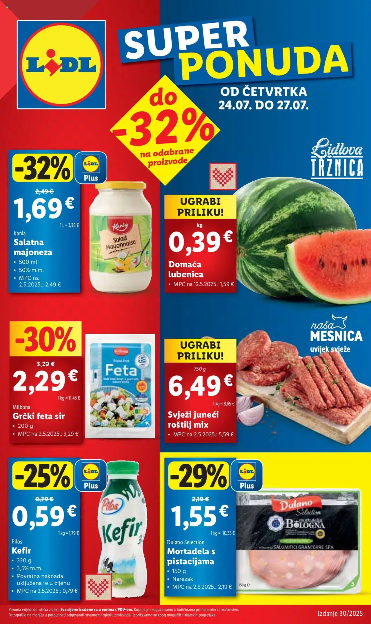 Lidl aktualni Super Ponuda vrijedi od 24.07.2025 - tjedna akcija broj stranice 1
