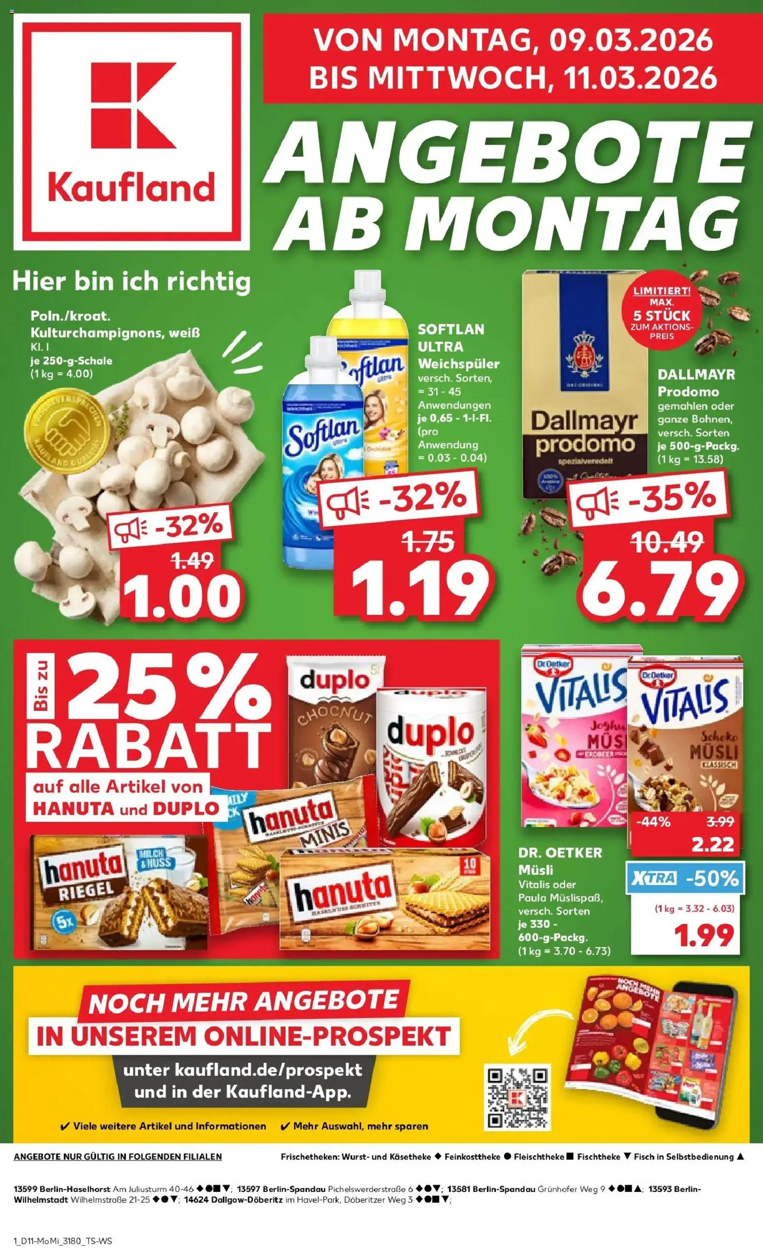 Vorschau von dem Prospekt des Geschäftes Kaufland, gültig ab dem 09.03.2026 - Fisch, Wurst, Milch, Dallmayr, Weichspüler, Dallmayr prodomo, Musli