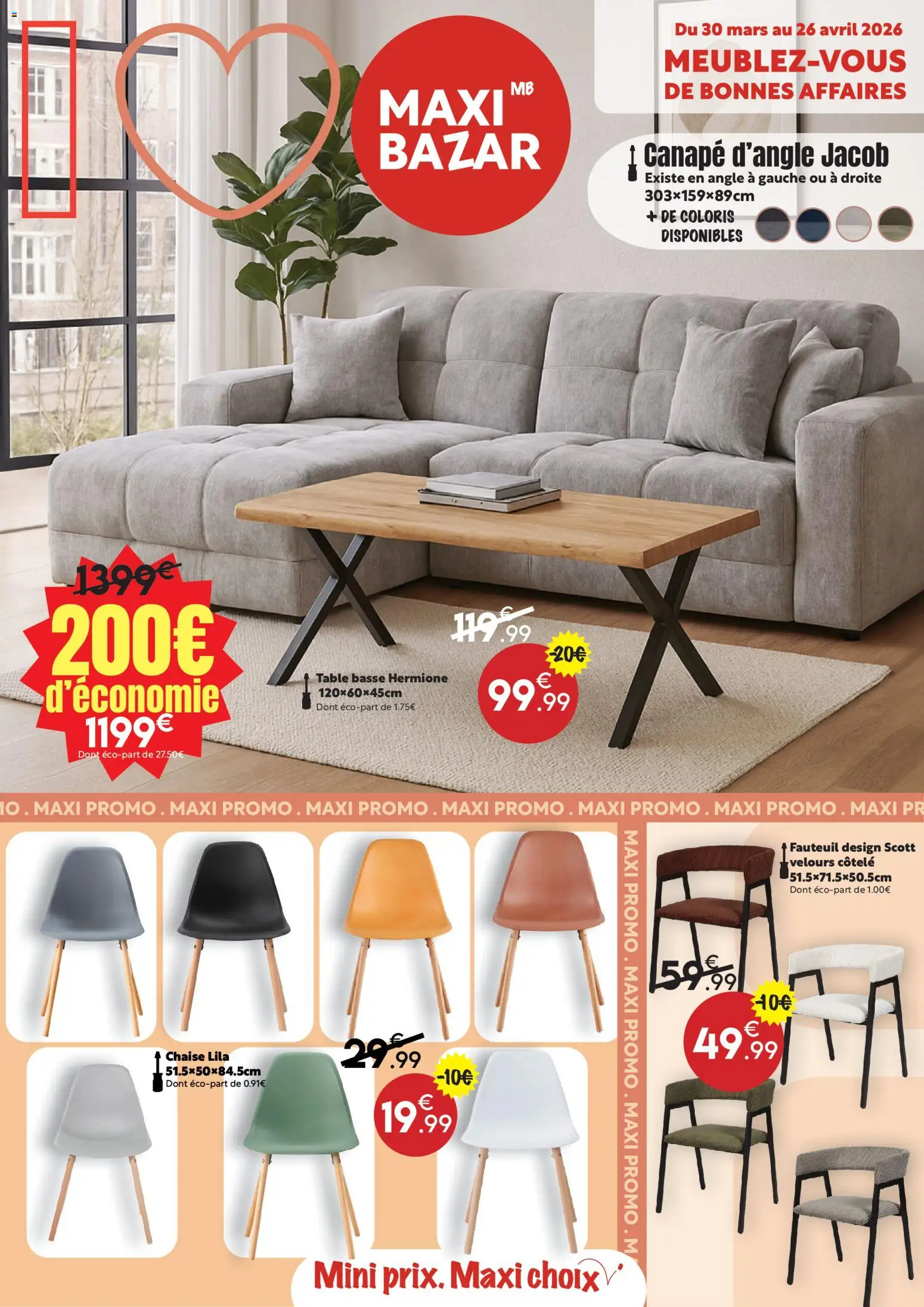 Prévisualisation de Maxi Bazar - Catalogue mobilier du magasin Maxi Bazar formulaire valide 30/03/2026