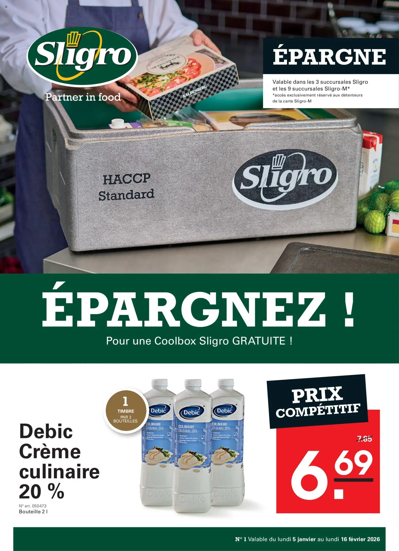 Voorbeeld van Publicité van winkel Sligro geldig vanaf 05/01/2026 - La, Crème