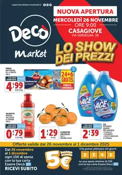 Anteprima dell'opuscolo Volantino Market - Nuova apertura - Casagiove dal negozio Decò valido da 26/11/2025