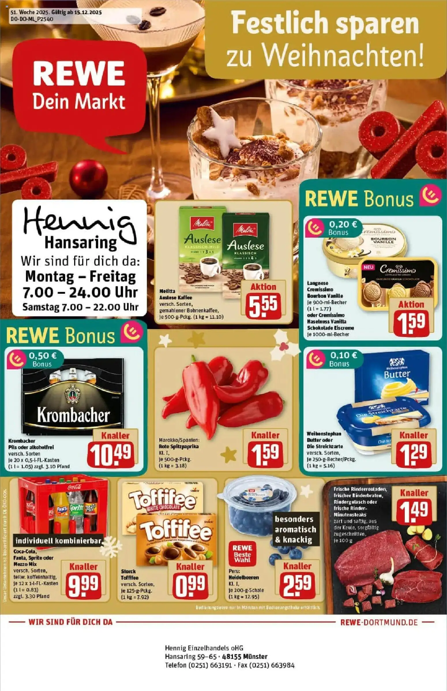 Vorschau von dem Prospekt des Geschäftes Rewe, gültig ab dem 15.12.2025