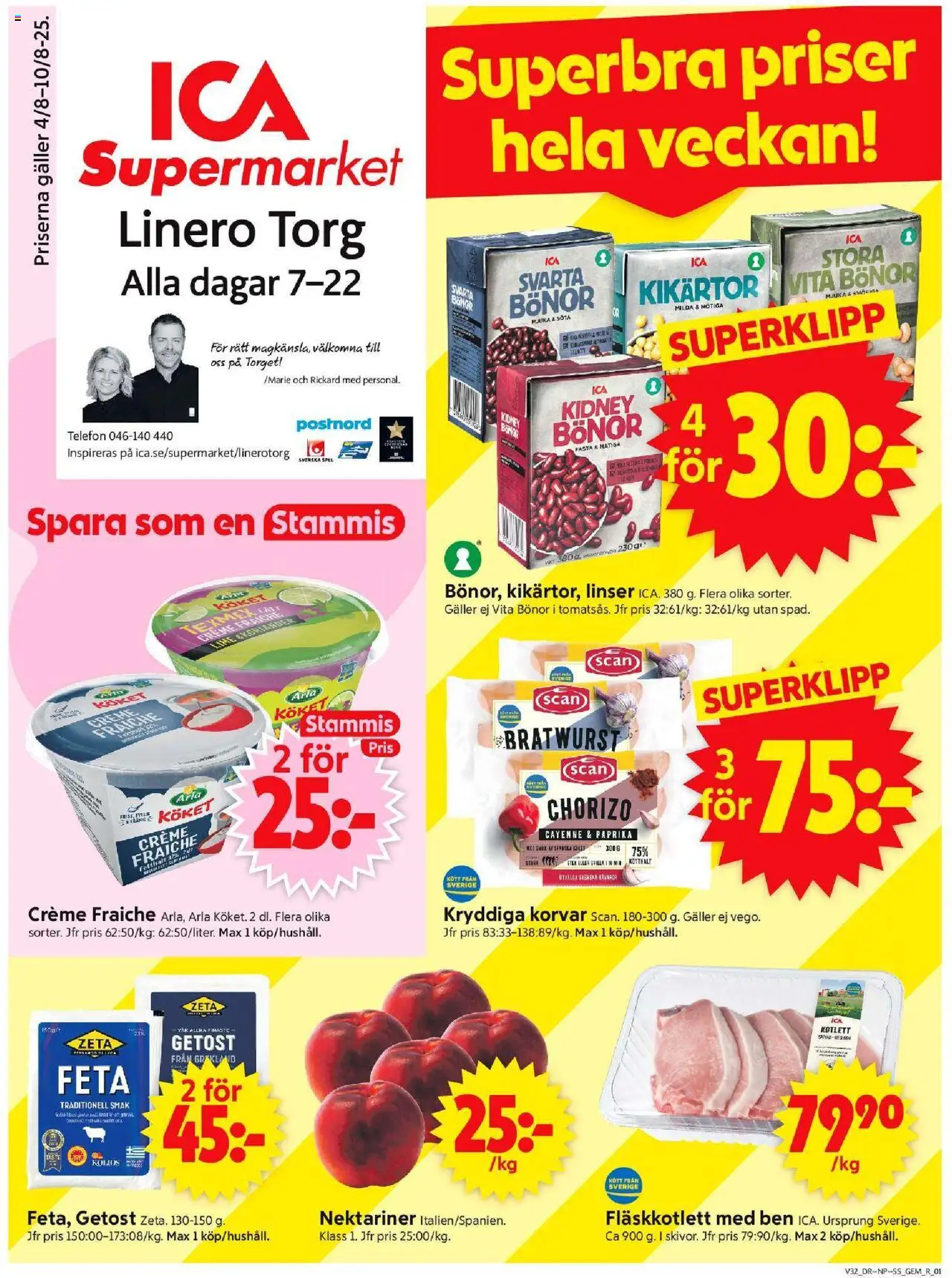Lund är giltig 04/08 2025 > Veckans Erbjudanden gäller från 04/08/2025 till 10/08/2025 sidnummer 1