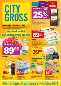 Förhandsgranska reklamblad Aktuella reklamblad City Gross från butik City Gross gäller från 15/09/2025