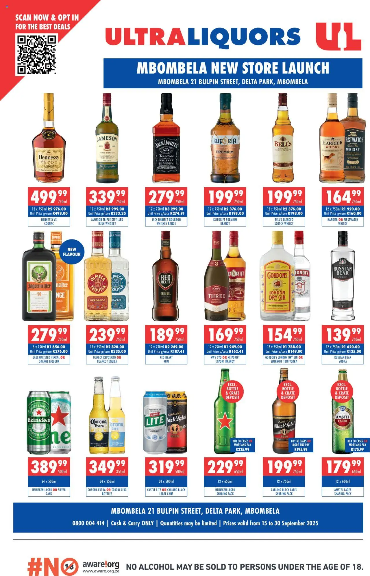 Ultra Liquors Mbombela New Store Launch from 15/09 - 30/09/2025 > Promotions
