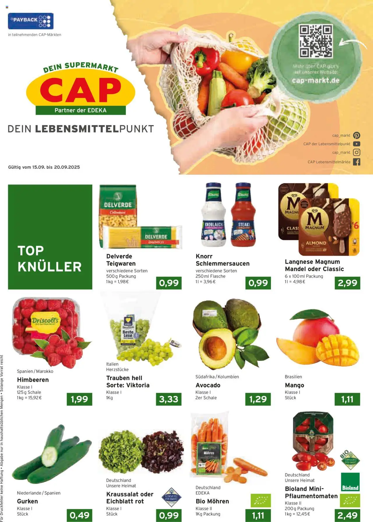 Vorschau von dem Prospekt des Geschäftes CAP Markt, gültig ab dem 15.09.2025