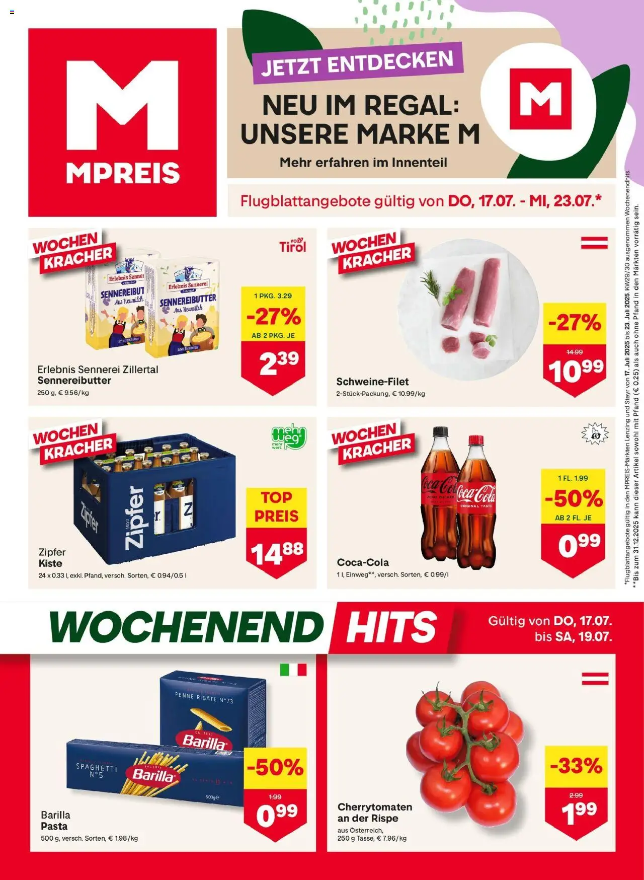  MPREIS Steyr ab (16.07.2025 - 23.07.2025) - Seite 1 - Pasta, Spaghetti, Regal, Barilla