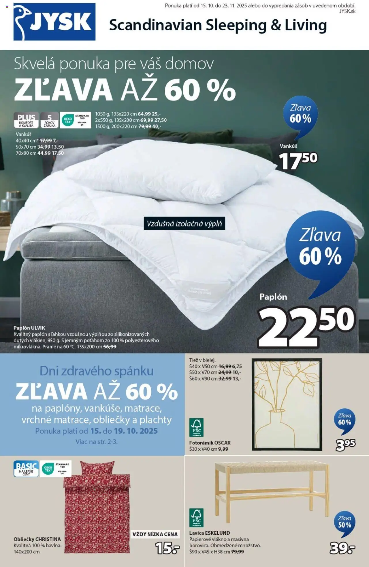 JYSK Leták od 15.10.2025 > Aktuálny online výpredaj