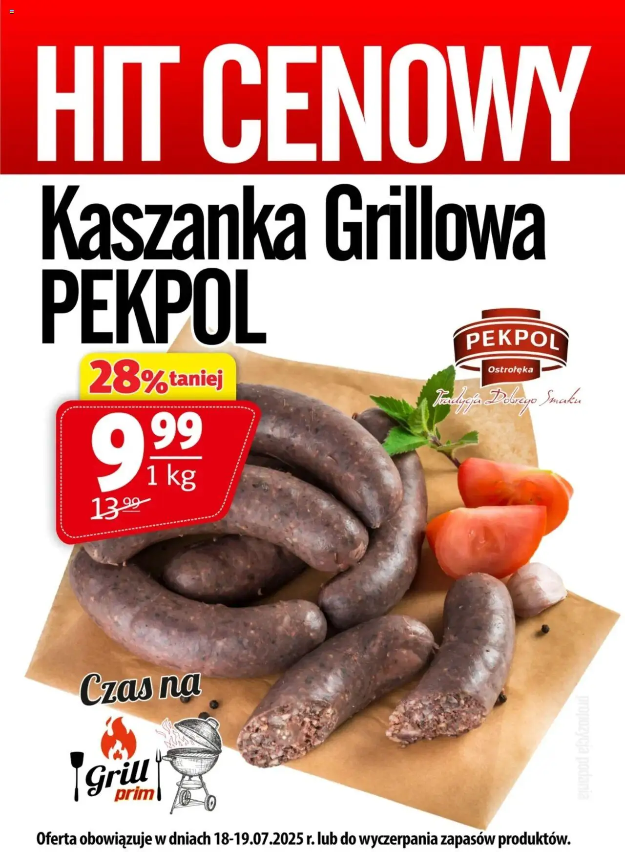 Prim Market Promocja - Kaszanka Grillowa od 18.07.2025 - Nowa Gazetka - Numer strony 1