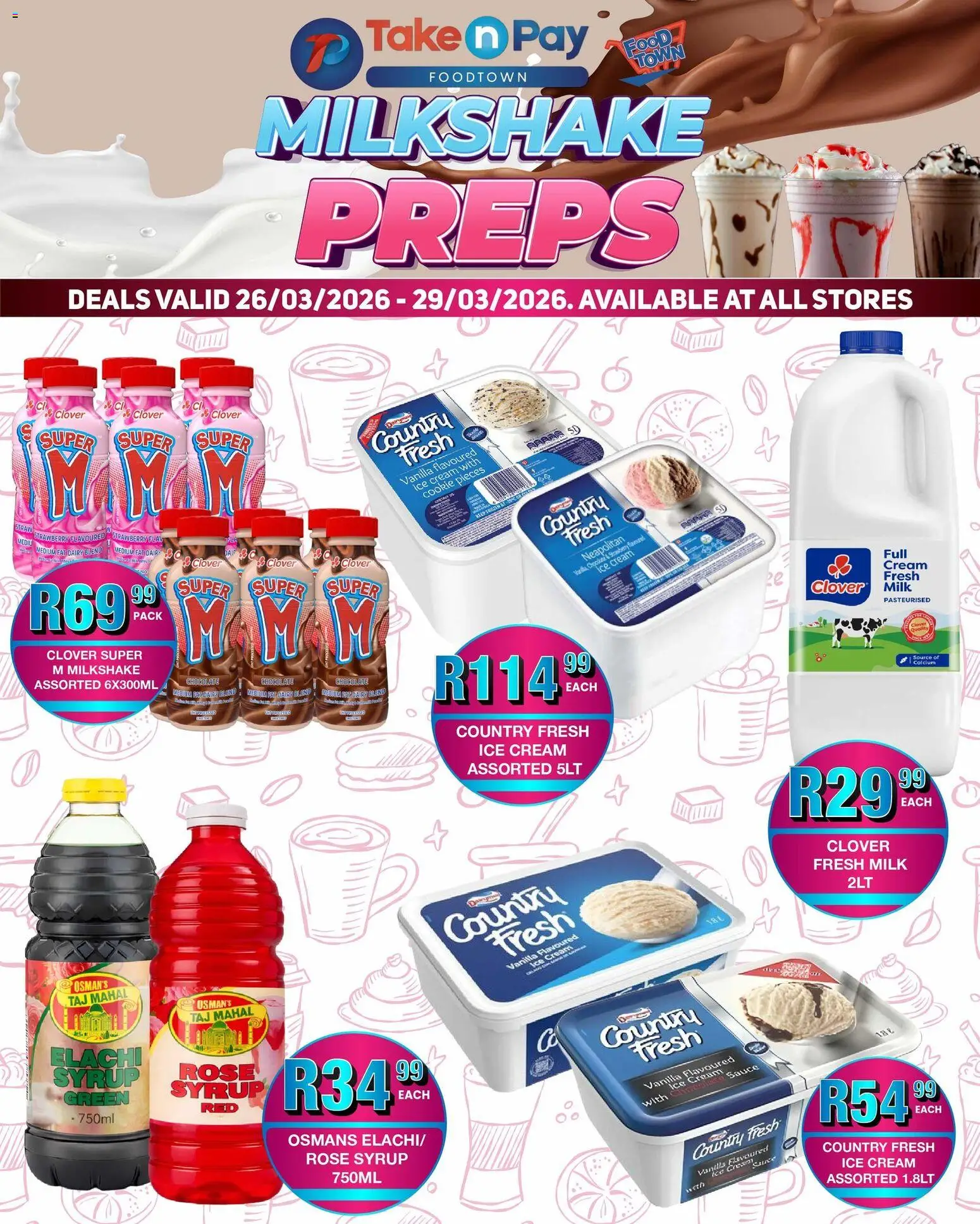 Preview of Take n Pay flyer valid from 26/03/2026 - Chocolate, Ice cream, Milk, Cream, Vanilla, Syrup, Cream cream, Dairy blend