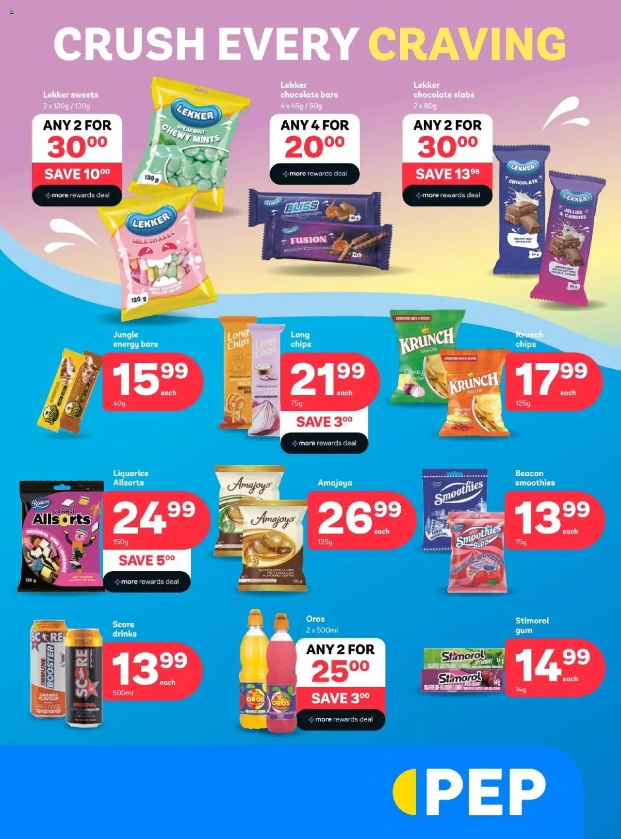 PEP Stores Specials from 23/09 - 12/10/2025 > Promotions - Chocolate, Sweets, Chips, Candies