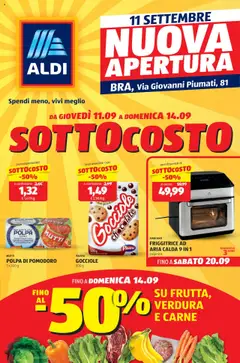 Anteprima dell'opuscolo Volantino Nuova Apertura Bra dal negozio Aldi valido da 11/09/2025