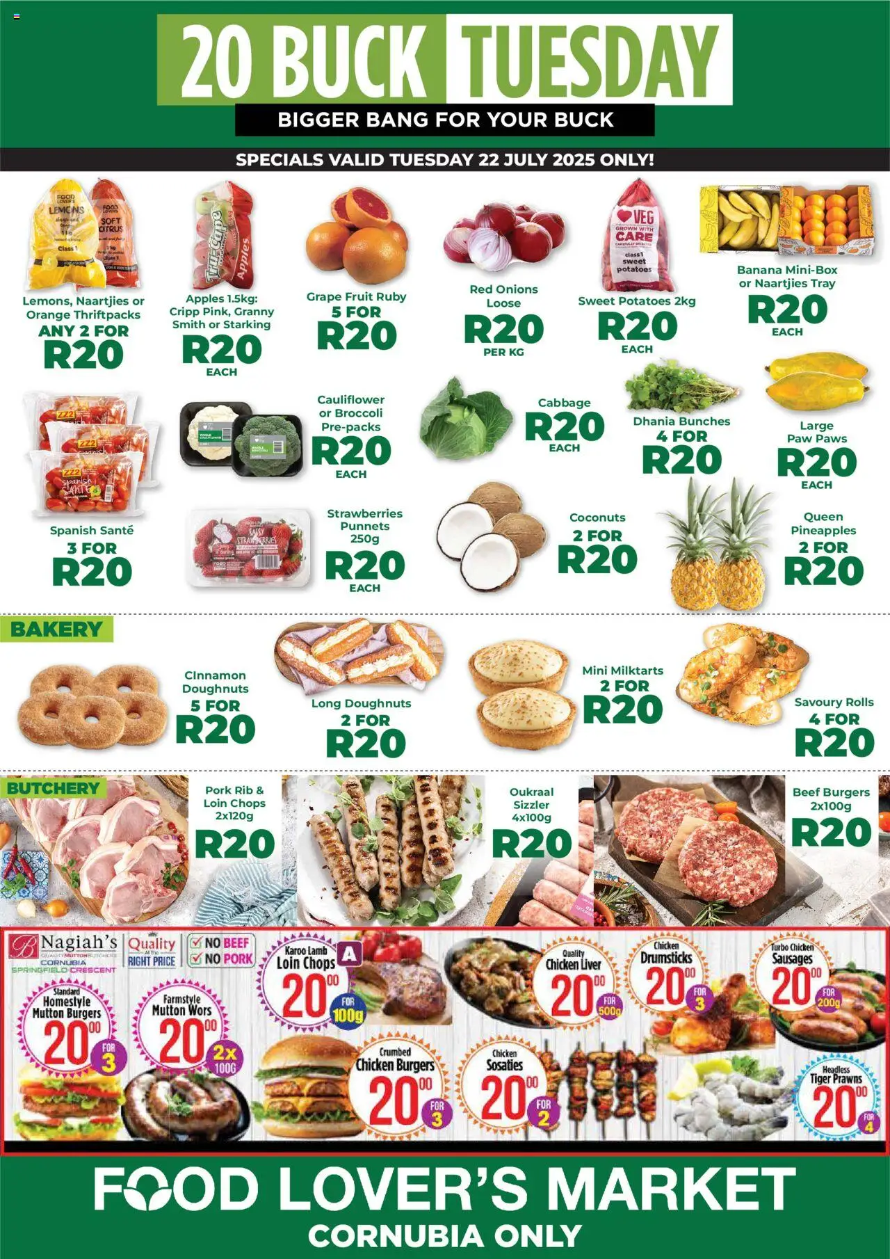 Food Lover's Market KwaZulu-Natal - Cornubia - 20 Buck Tuesday from 22/07 - 22/07/2025 > Promotions