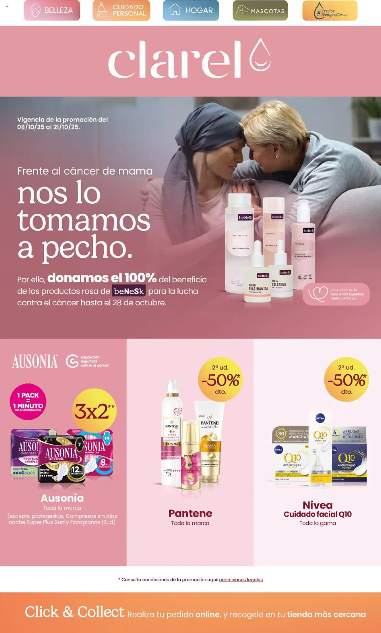 Clarel Folleto > 08/10 - 21/10/2025 > Ofertas - Leche, Sérum, Compresas, Espuma