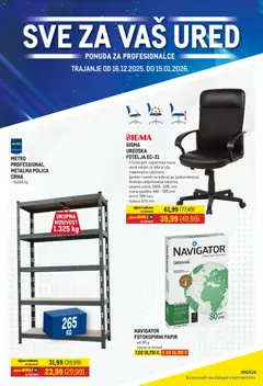 Pregled letka Sve za ured trgovine Metro vrijedi od 16.12.2025