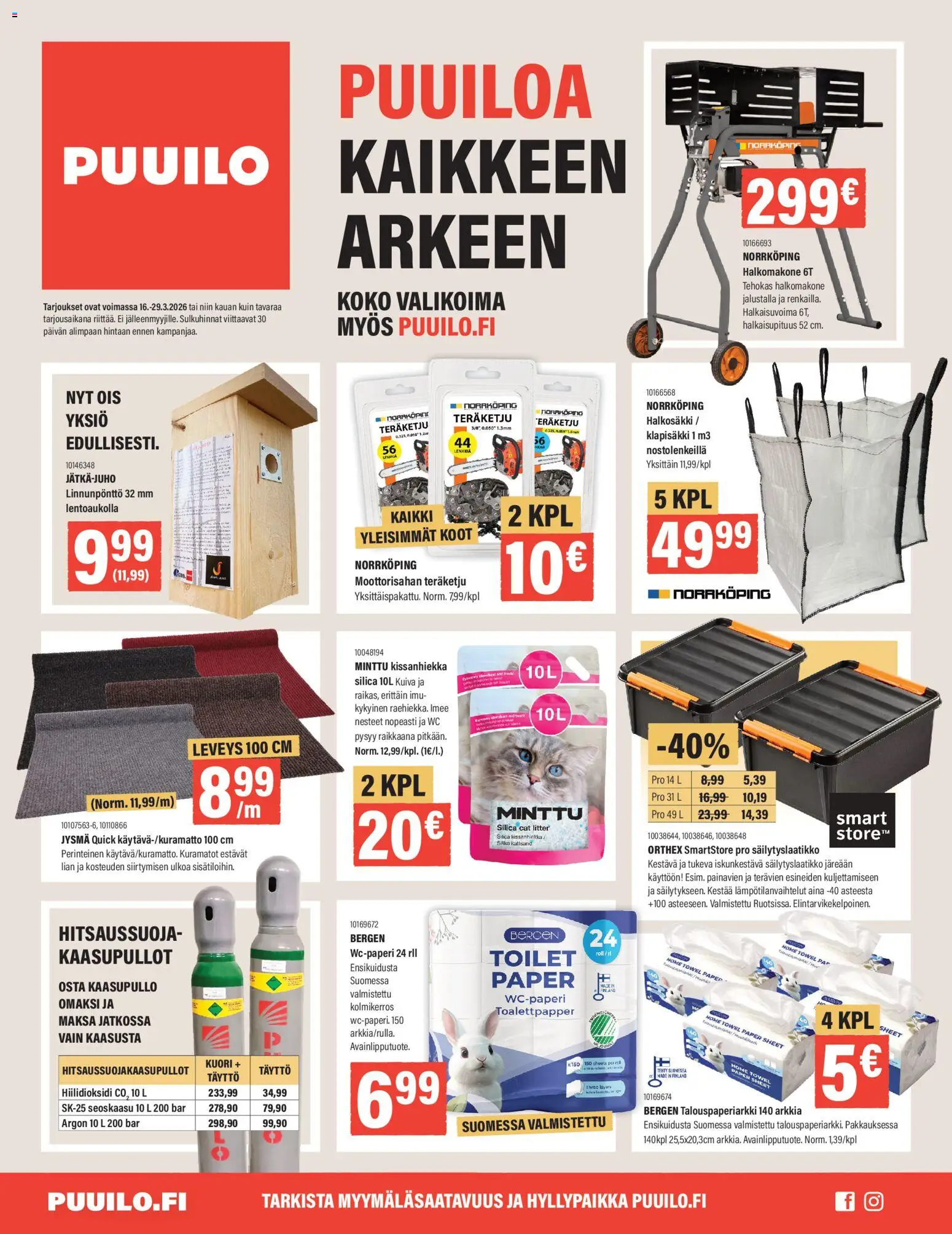 Kaupan Puuilo Puuilo tarjoukset esikatselu, voimassa 16/03/2026