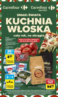 Pogląd gazetki "Kuchnia włoska" ze sklepu Carrefour ważnej od 12.01.2026