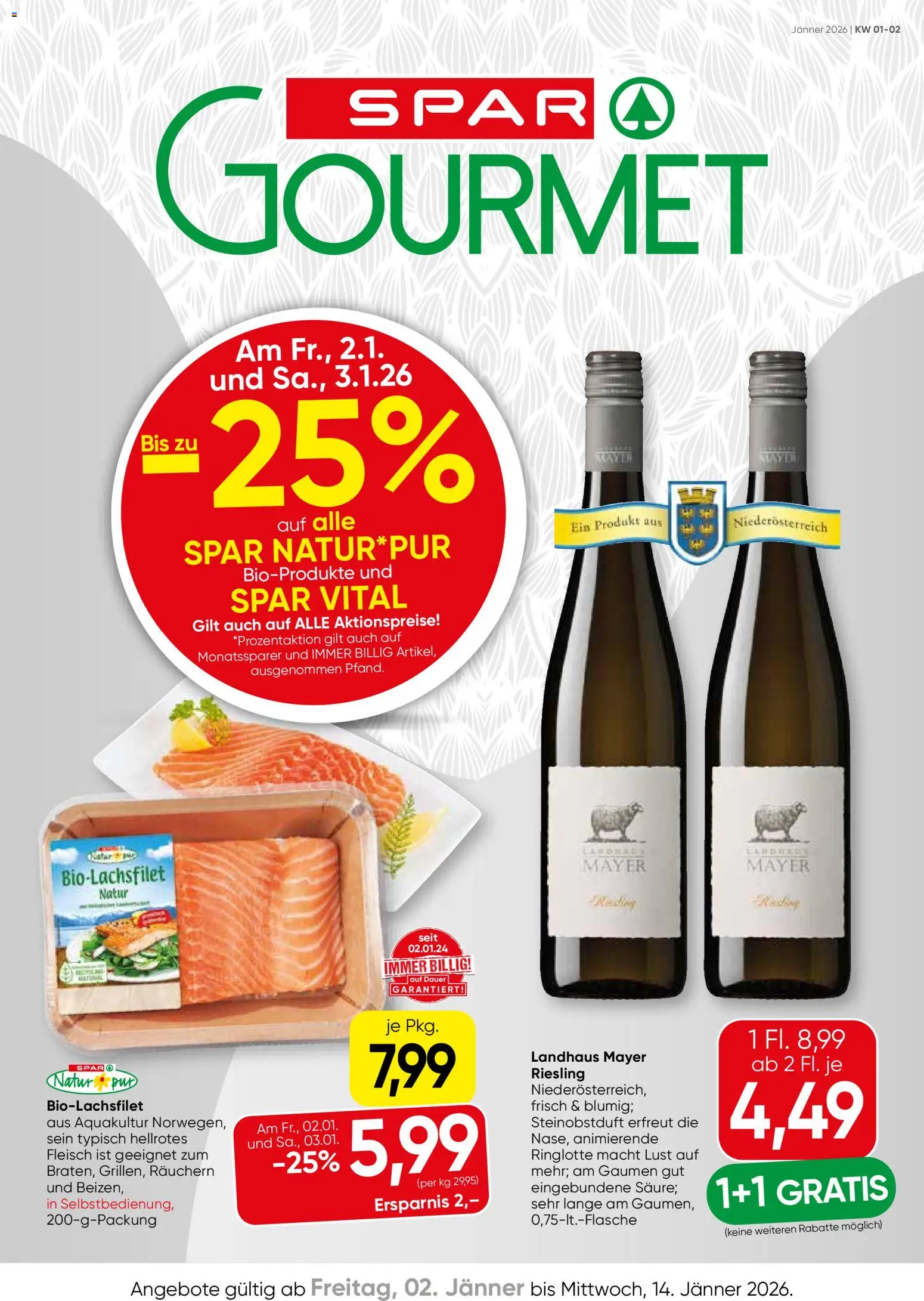 Vorschau der Angebote: SPAR Gourmet Burgenland gültig ab 02.01.2026