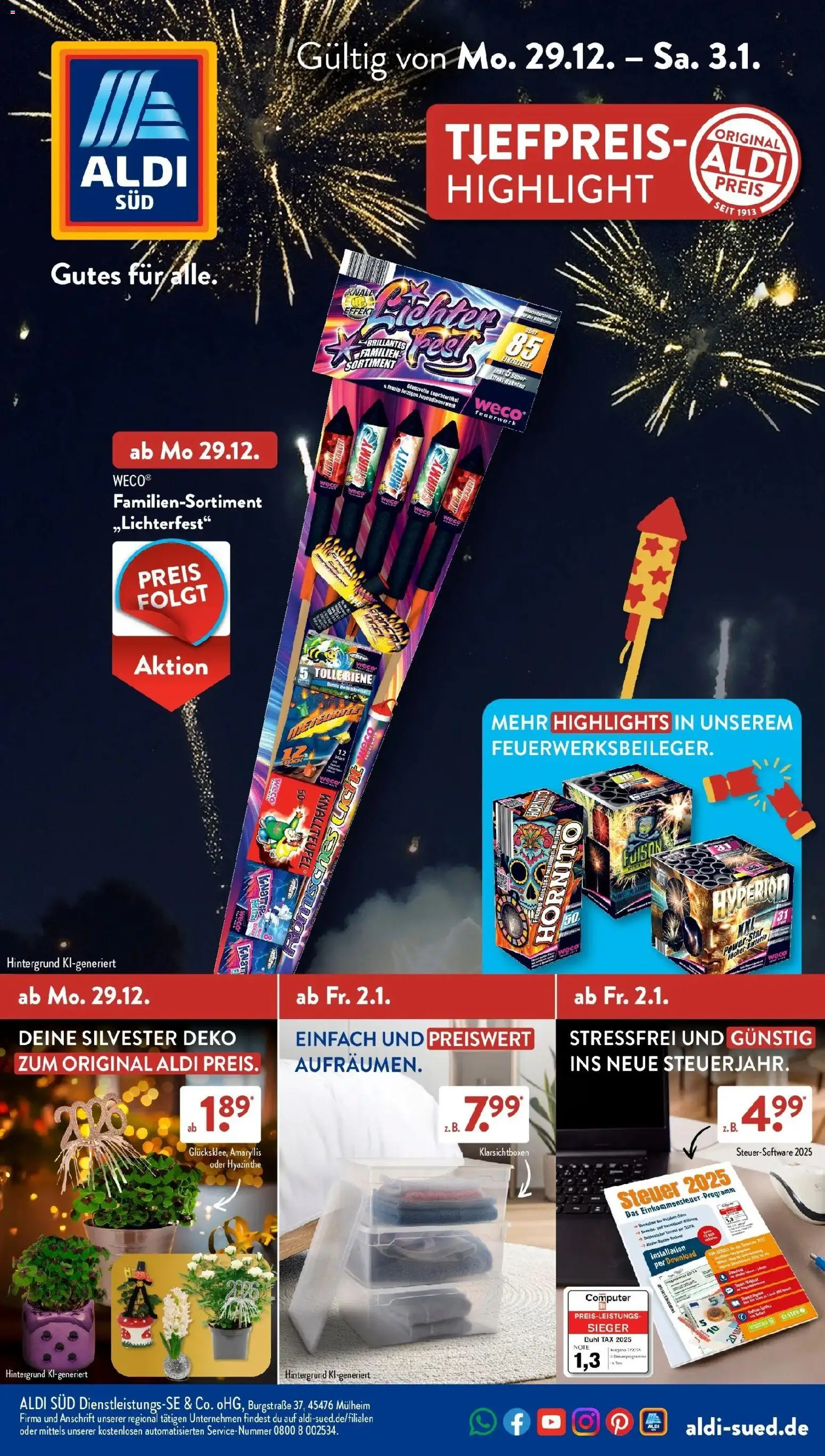 Vorschau von dem Prospekt des Geschäftes Aldi Süd, gültig ab dem 28.12.2025