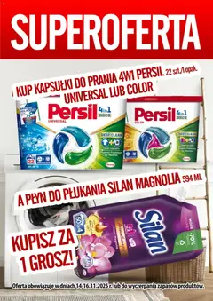Pogląd gazetki "Promocja - Kup Kapsułki Do Prania Persil A Płyn Do Płukania Silan Kupisz Za 1 Grosz" ze sklepu Prim Market ważnej od 14.11.2025