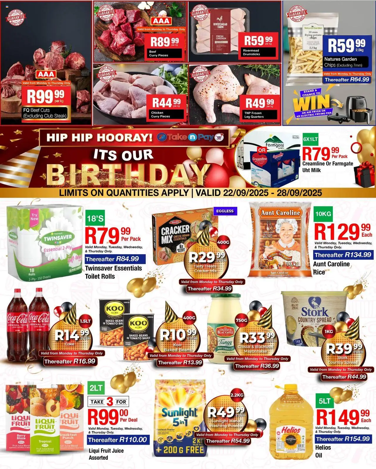Take n Pay Specials from 22/09 - 28/09/2025 > Promotions