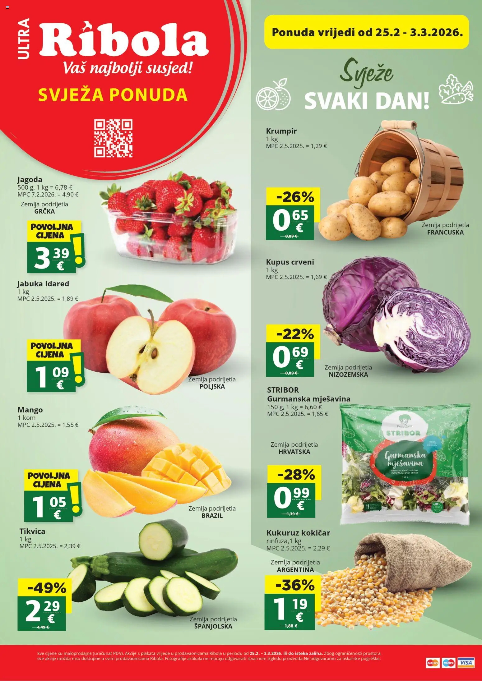 Pregled letka Svježa Ponuda trgovine Ribola vrijedi od 25.02.2026
