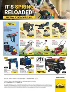 Preview of Builders flyer valid from 01/09/2025