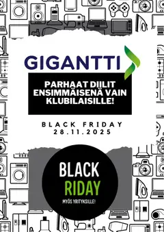 Kaupan Gigantti Black Friday ennakkoilmoitus esikatselu, voimassa 04/11/2025
