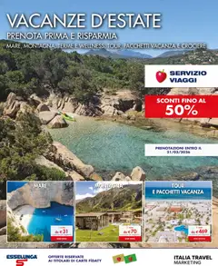 Anteprima dell'opuscolo Volantino Servizio Viaggi Milano dal negozio Esselunga S valido da 28/01/2026