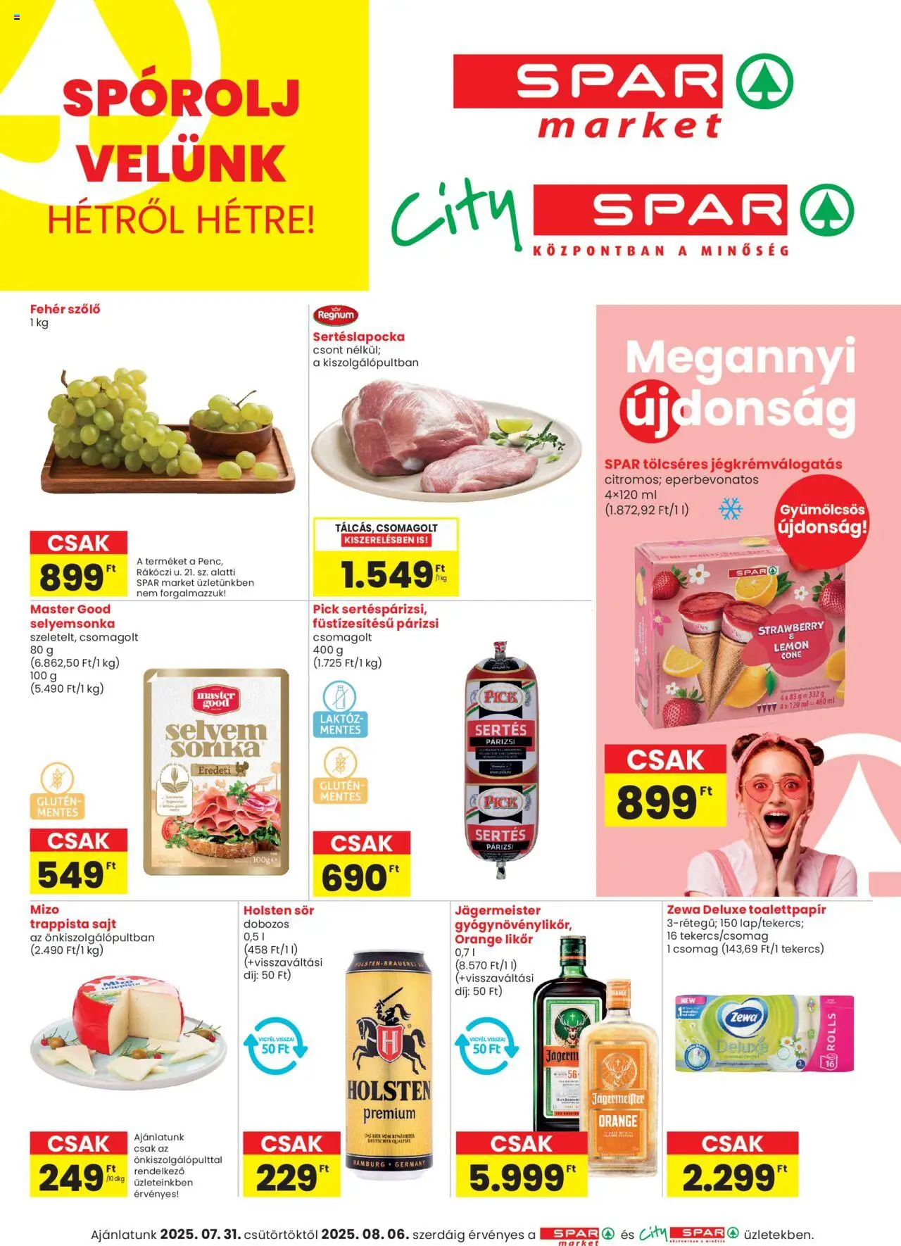 Spar aktuális szórólap, érvényes 2025.07.31.-től - 1 oldal