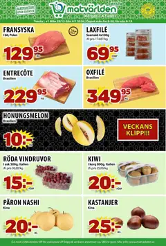 Förhandsgranska reklamblad Aktuella reklamblad Matvärlden - Tensta från butik Matvärlden gäller från 29/12/2025