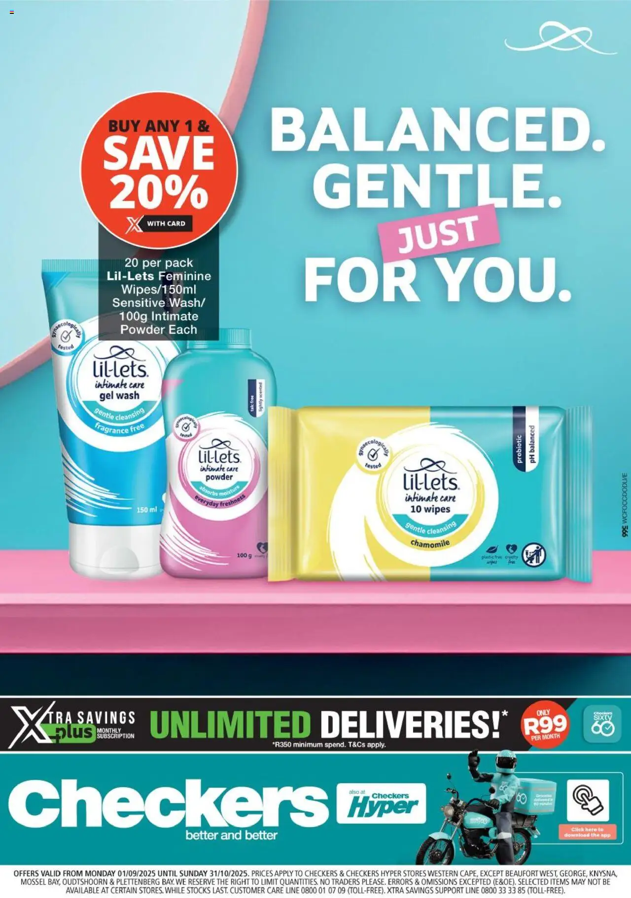 Checkers Western Cape - Lil-Lets Promotion 01/09 - 31/10/2025 >> Catalogue